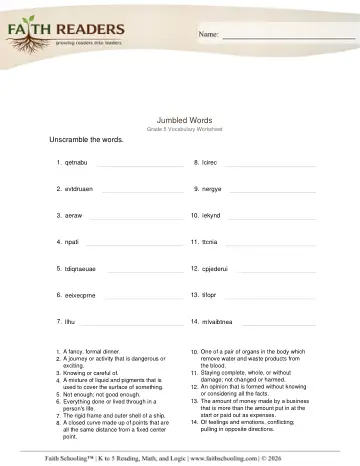 Jumbled Words (Practice Set 8)