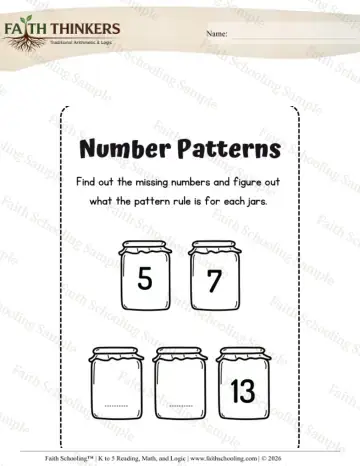 Kindergarten early learning worksheet — Patterns and Early Algebra. Patterns (Practice Set 4)