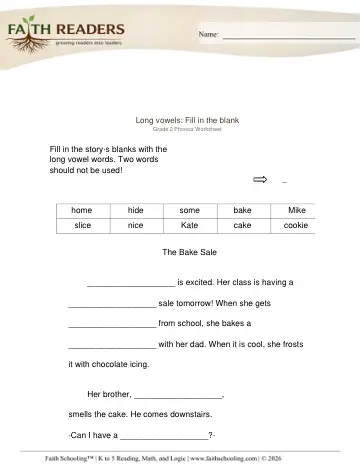 Grade 2 Phonics, Decoding & Spelling Patterns: Vowel Sounds — worksheet preview