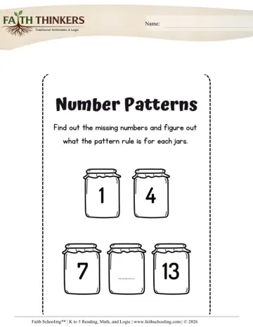 Kindergarten Early Learning / Preschool / Kindergarten Readiness: Patterns And Algebra — worksheet preview
