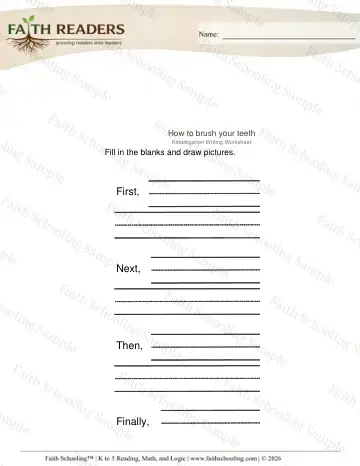 Kindergarten grammar & writing worksheet — Explanatory Writing Prompts (Practice Set 2)
