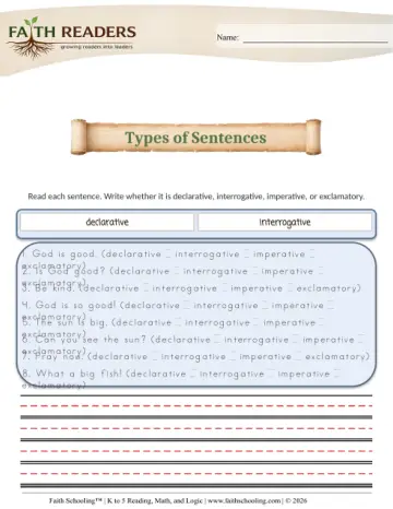 Kindergarten Grammar & Writing: Grammar — worksheet preview