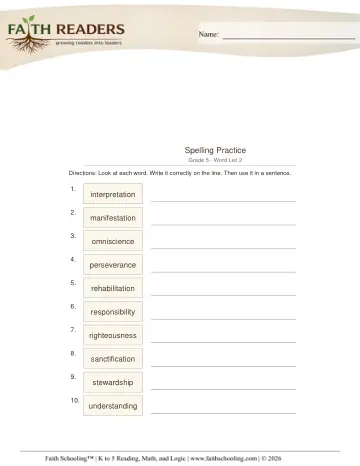 Spelling (Practice Set 2)