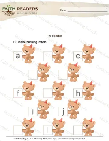 Kindergarten phonics worksheet — Alphabetical Order. Order of Letters Lowercase (Practice Set 3)