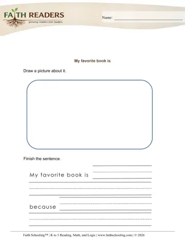 Kindergarten Grammar & Writing: Opinion Writing — worksheet preview