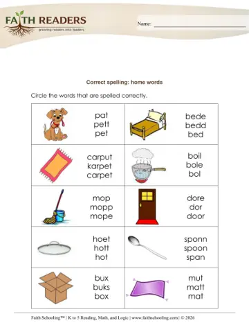 Grade 1 Phonics, Decoding & Spelling Patterns: Find & Circle Words — worksheet preview