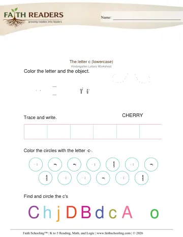 Kindergarten Phonics, Decoding & Spelling Patterns: Lowercase Letters — worksheet preview