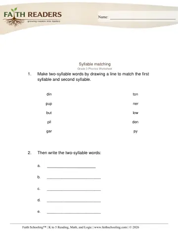 Syllables Matching (Practice Set 2)