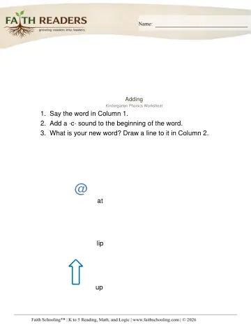 Kindergarten Phonics, Decoding & Spelling Patterns: Phonemic Awareness — worksheet preview