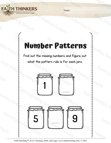 Kindergarten early learning worksheet — Patterns and Early Algebra. Patterns (Practice Set 7)