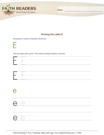 Printing Letters E