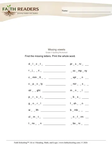 Missing Vowels (Practice Set 1)