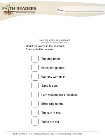 Counting Words Sentence Kiv (Practice Set 1)
