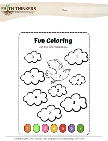 Color By Number Winter Theme (Practice Set 10)