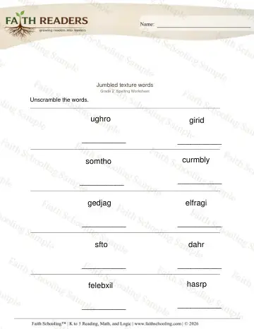 2nd Grade phonics worksheet — Word Building & Unscramble. Jumbled Words (Practice Set 4)