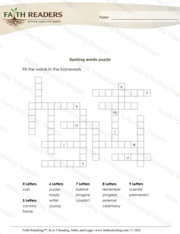 4th Grade phonics worksheet — Spelling Practice. Framework (Practice Set 5)