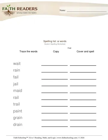 Spelling List Ai Words