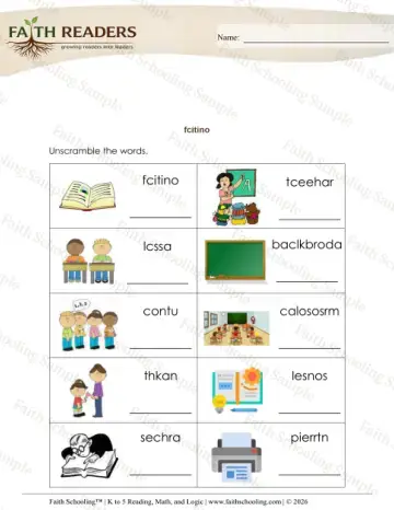 2nd Grade phonics worksheet — Word Building & Unscramble. Jumbled Words (Practice Set 10)