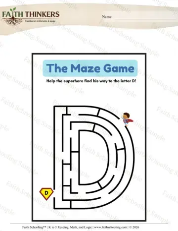 Kindergarten math worksheet — Mazes (Practice Set 4)