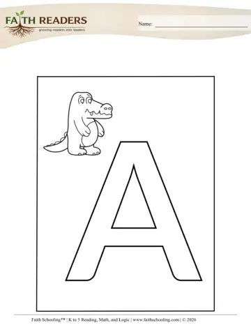 Color Large Letter With Animal (Practice Set 1)