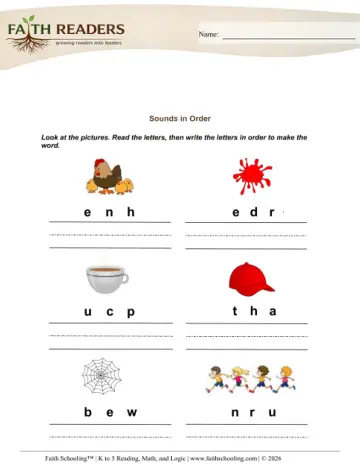 Kindergarten Phonics, Decoding & Spelling Patterns: Spelling And Encoding — worksheet preview
