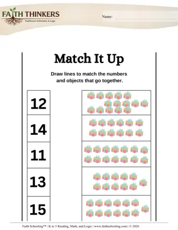 Kindergarten Math: Build Teen Numbers — worksheet preview
