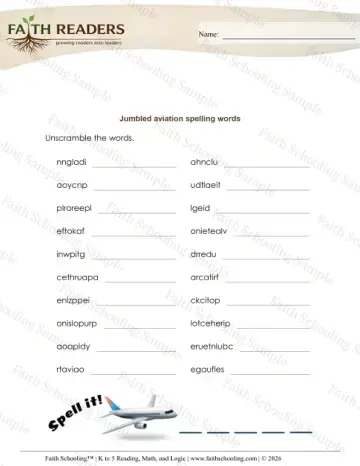 4th Grade phonics worksheet — Word Building & Unscramble. Jumbled Words (Practice Set 7)