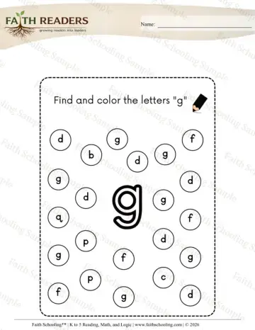Kindergarten phonics worksheet — Find and Color Lowercase Letter (Practice Set 6)