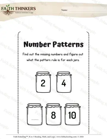 Kindergarten early learning worksheet — Patterns and Early Algebra. Patterns (Practice Set 5)