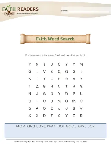 K Spelling Word Search 11 Word Search