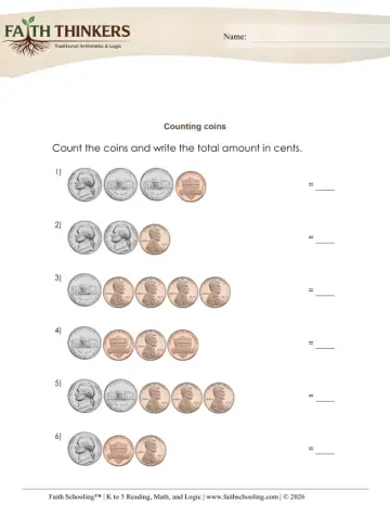 Kindergarten Early Learning / Preschool / Kindergarten Readiness: Counting Small — worksheet preview