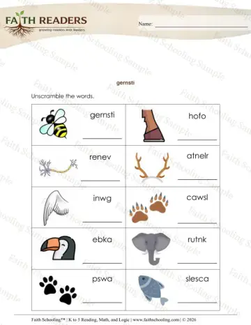 2nd Grade phonics worksheet — Word Building & Unscramble. Jumbled Words (Practice Set 11)