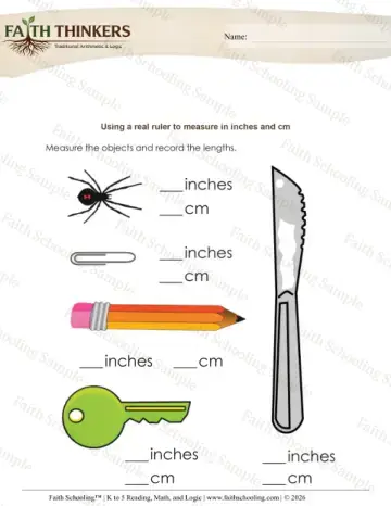 Kindergarten early learning worksheet — Measuring with a Ruler. Measurement Ruler Inches Cm
