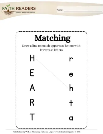 Match Upper to Lowercase Draw Line (Practice Set 1)
