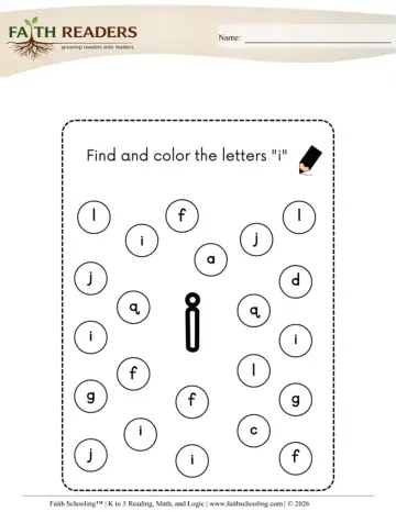 Find and Color Lowercase Letter (Practice Set 8)