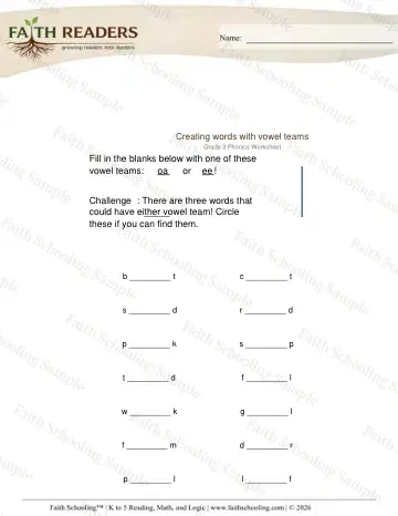 3rd Grade phonics worksheet — Word Building & Unscramble. Constructing Words (Practice Set 5)