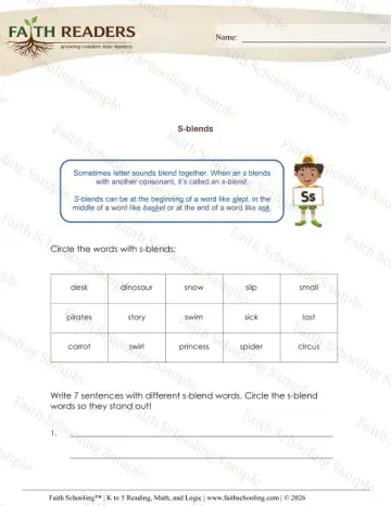 3rd Grade phonics worksheet — Blends & Digraphs. Consonant Blends (Practice Set 8)