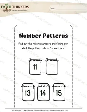Kindergarten early learning worksheet — Patterns and Early Algebra. Patterns (Practice Set 9)