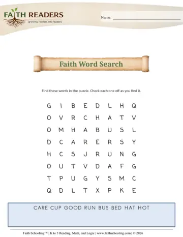 K Spelling Word Search 10 Word Search