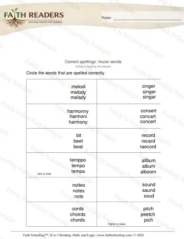 3rd Grade phonics worksheet — Correct Spelling Word (Practice Set 4)