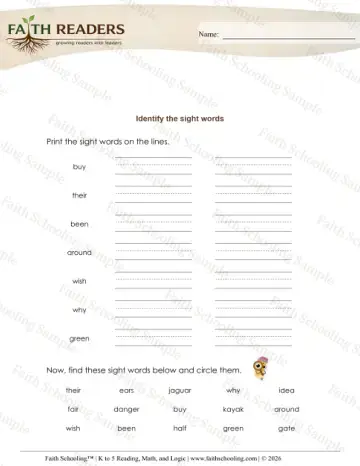 2nd Grade phonics worksheet — Recognize Sight Words Gto (Practice Set 2)