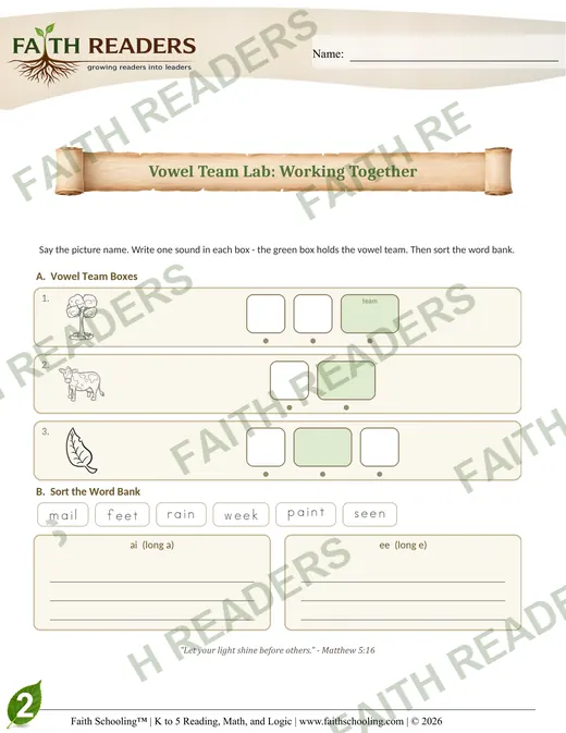 2nd Grade — Vowel Teams watermarked preview