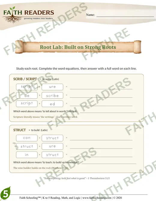 5th Grade — Greek & Latin Roots watermarked preview