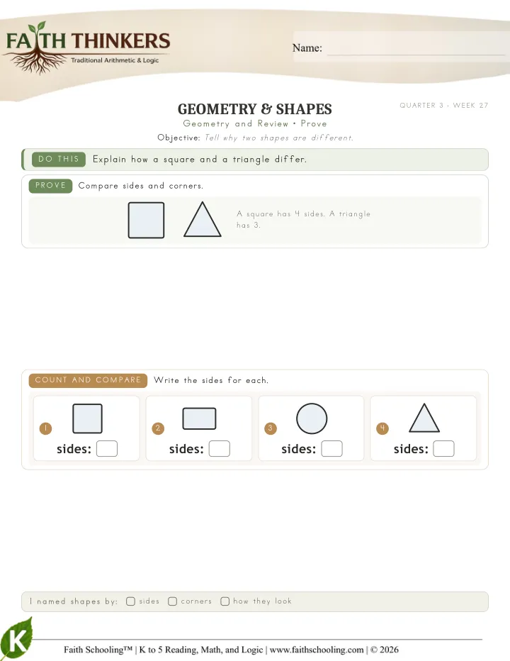 Prove worksheet sample