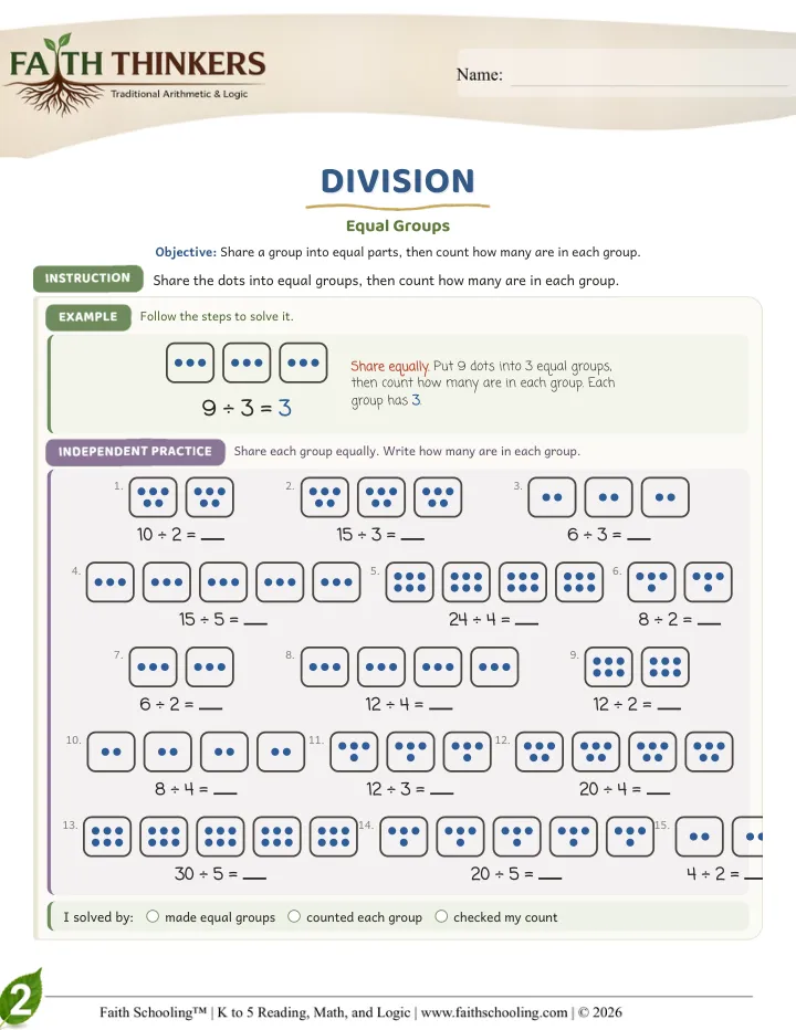 Longdivision worksheet sample