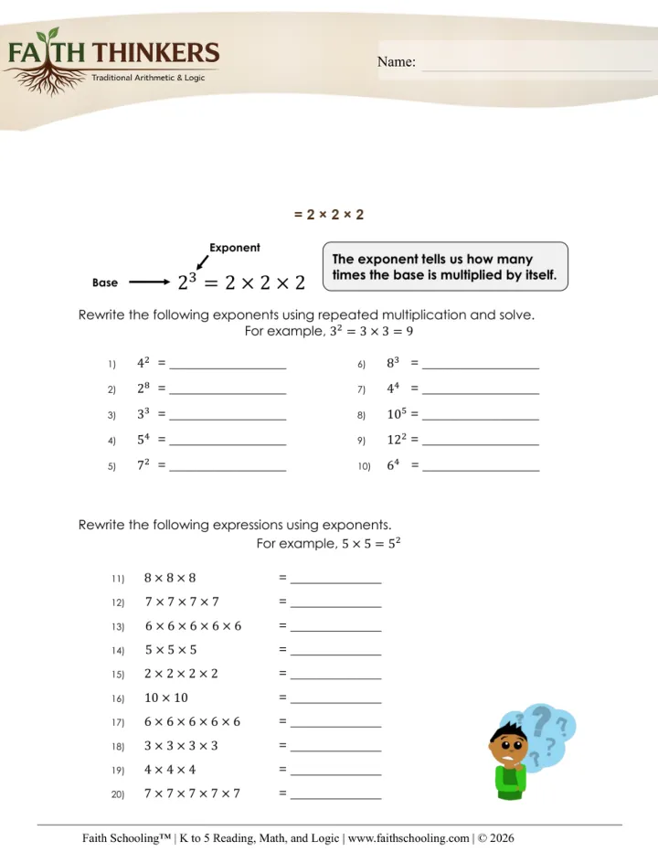 Patterns Algebra worksheet sample
