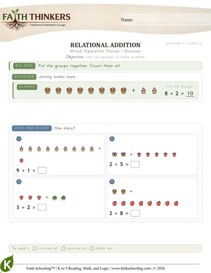 Discover worksheet sample