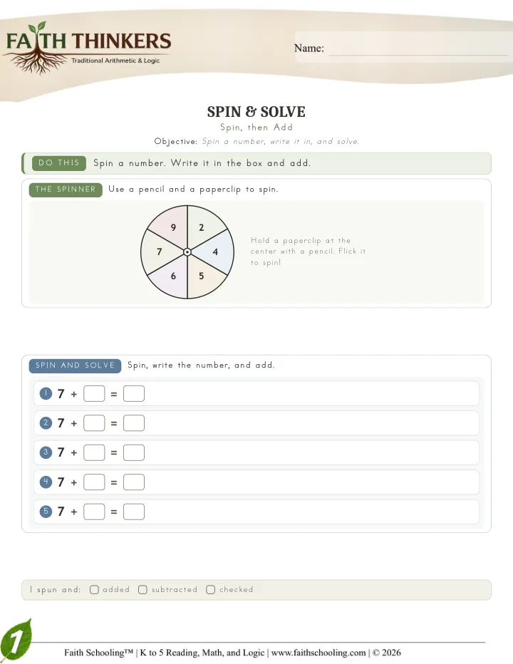 Spinsolve worksheet sample