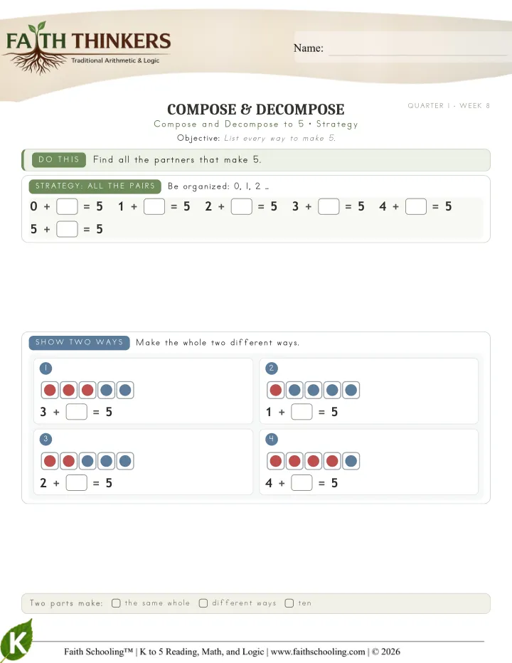 Strategy worksheet sample