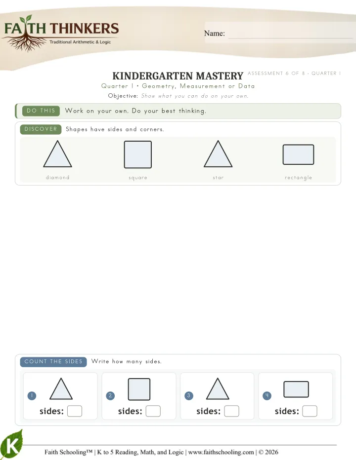 Geometry Measurement Or Data worksheet sample